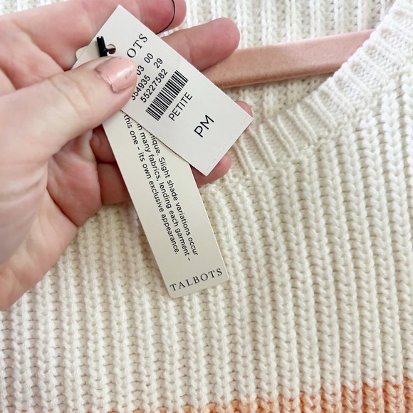 Talbots ombré pink sweater new medium petite - Picture 2 of 4